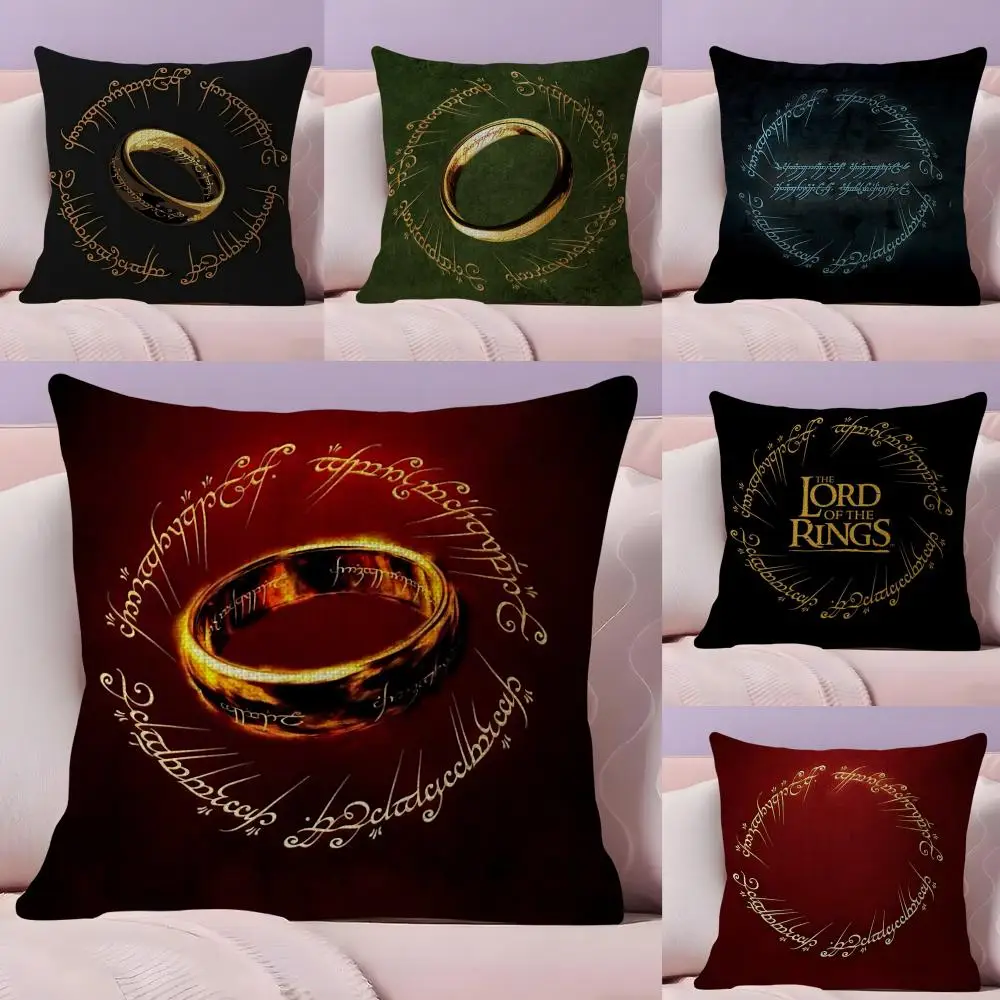 The L-Lord Of The R-Rings Cushion Cover Linen Organic Fabric Double-Sided Printing Breathable Pillow Case Sofa Home Decor Gift