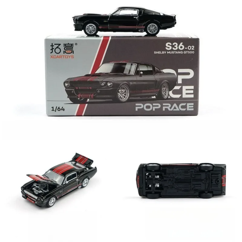 Xcartoys POPRACE S3602 Ford Shelby Mustang GT500 Black Red 1 64 Scale Alloy Car Collectible Model Ornament