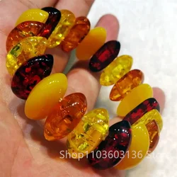 Women Amber Bracelet Healing Gemstone Bangle Natural Baltic Colored Flower Ambers Bracelets Woman Fine Jewelry Accessories