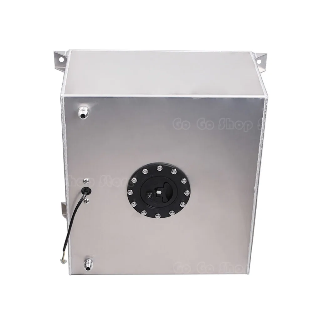 60L Universal Aluminium Mirror Polished Buffer Oil Reservoir Tank Fuel Cell Can Fuel Surge Tank with Sensor Cap Foam Inside