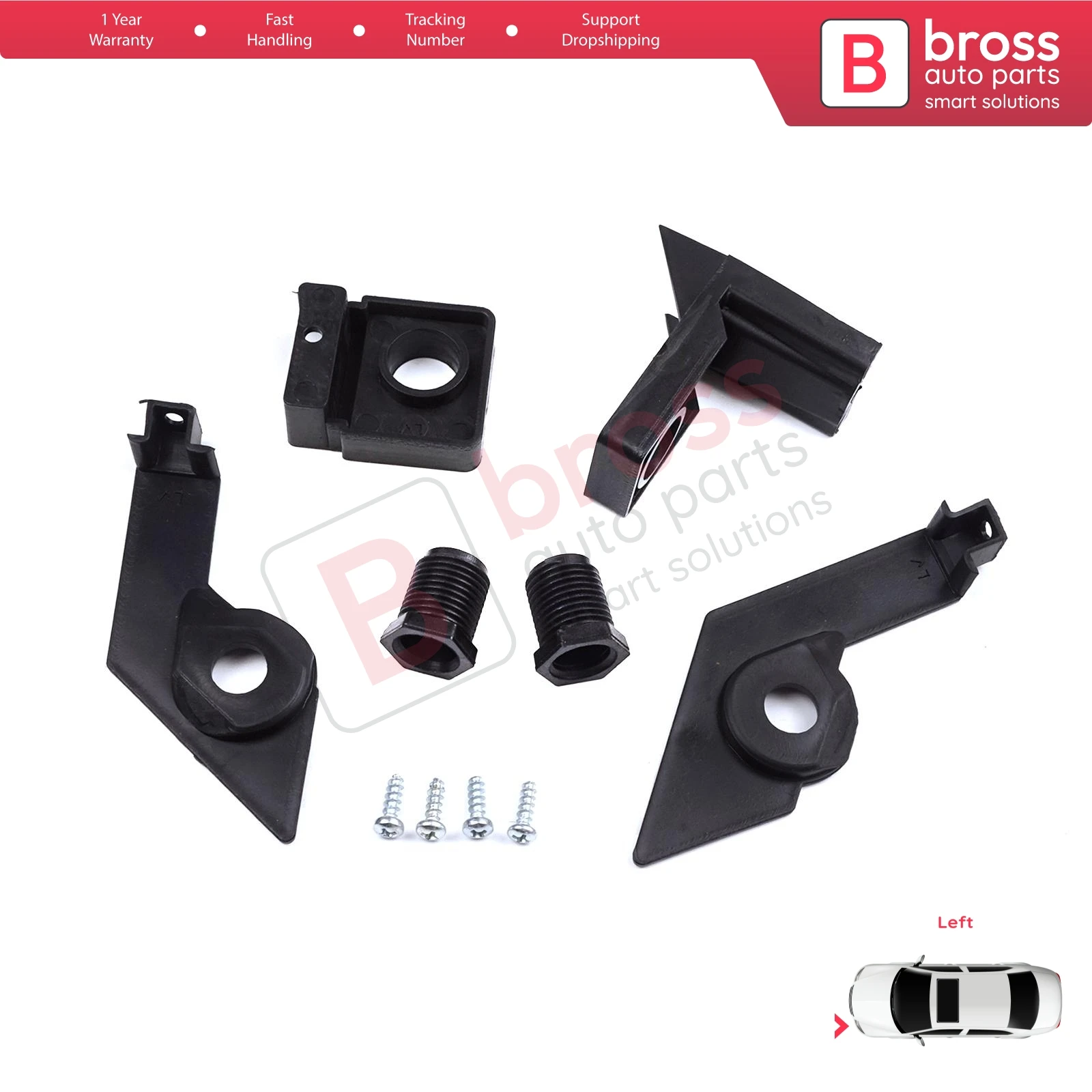 

BHL566-1 Headlight Holder Mount Repair Bracket Tab Set Left Side for VW Passat B6 3C2 3C5 2005-2011 3C0998225