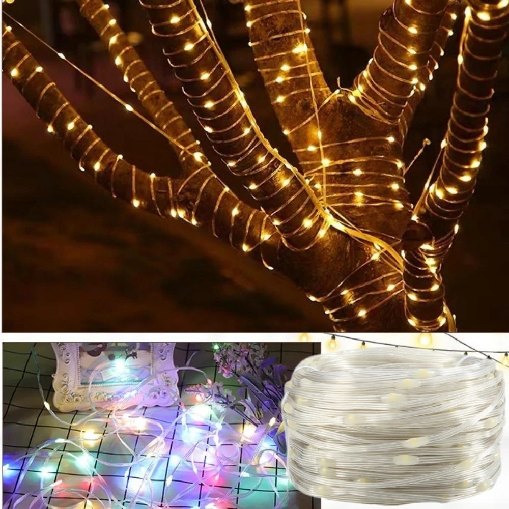 Solar LED Light 1.2W RGB Smart Bluetooth Control Fairy Led String Outdoor Waterproof Garland String Christmas Lights 10m 20m 30m