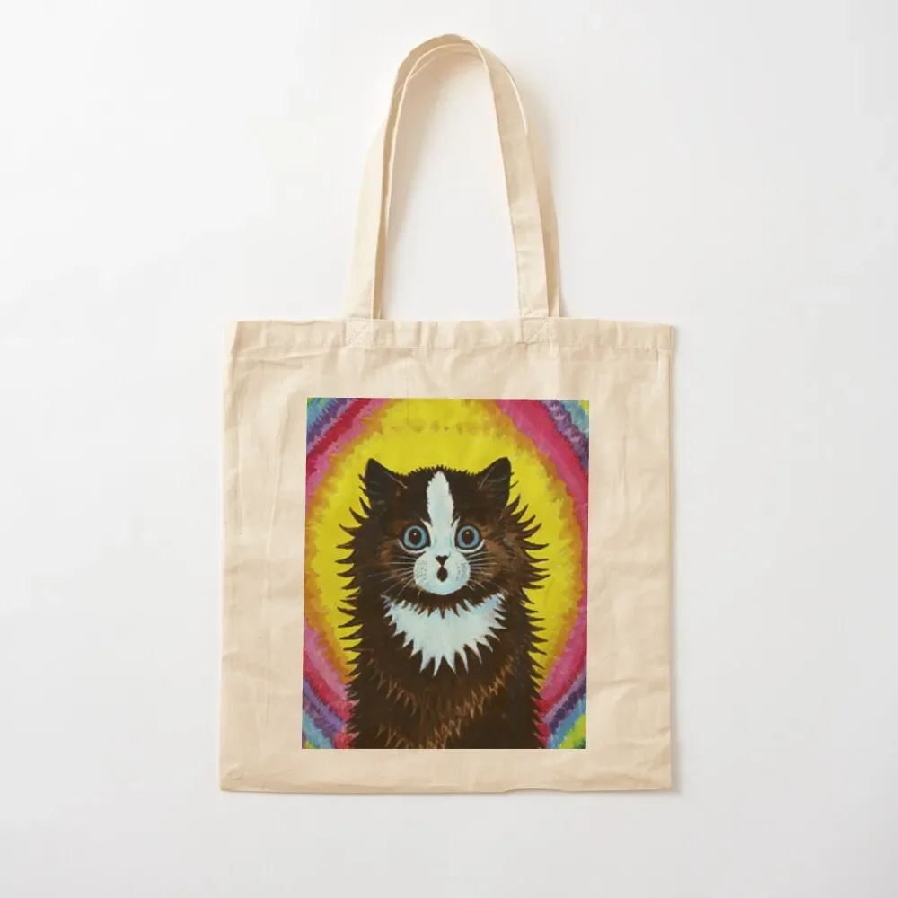 

TIE DYE RAINBOW & CAT - Louis Wain Cats Tote Bag shopping trolley bag shopper bag women canvas