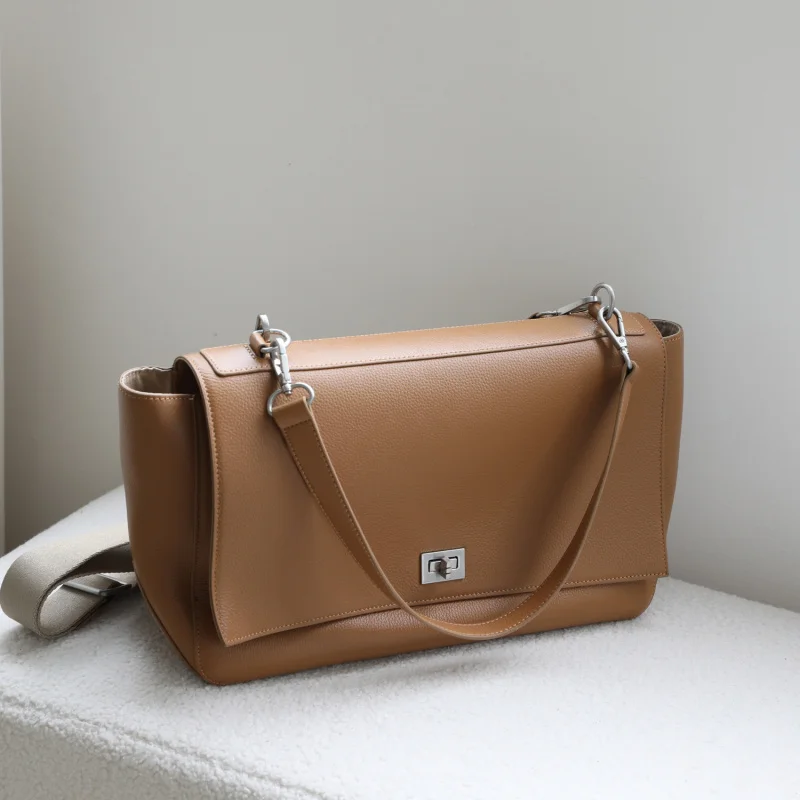 

genuine leather bags for women Cowhide Large Capacity Shoulder Bag Casual Commuting the Tote Vintage Crossbody Briefcase Big bag