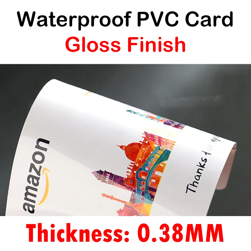 100–1000 Stück individuelle PVC-Geschäfts-ID-Karten, eigenes Design, Logo, Name, Kunststoff, wasserdicht, doppelseitig, glänzend, matt, Danke, 85,5 x 54 mm