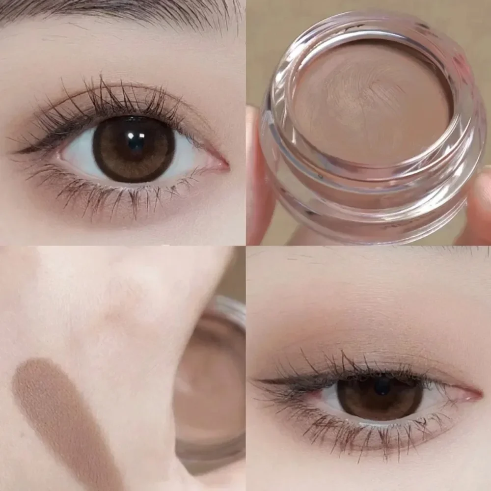 Silky Smooth Eye Shadow Primer Pigment Matte Nude Eyeshadow Cream Waterproof Eye Makeup Long Lasting Monochrome Peach Pink Brown