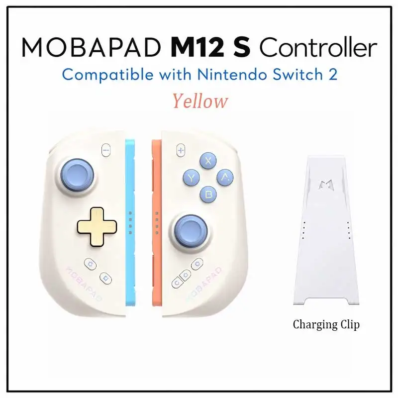 Mobapad M12-S-controller voor de Nintendo Switch 2, een gesplitste gamepad met mechanische knoppen en TMR-glijders voor de NS 2-console.