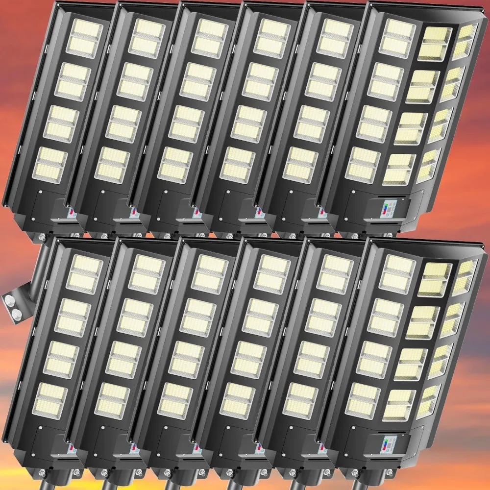 

Solar Street Light 8000W Parking Lot Light 360000LM Dusk to Dawn Street Lights Solar Powered IP67 Waterproof Wide Angle Lamp
