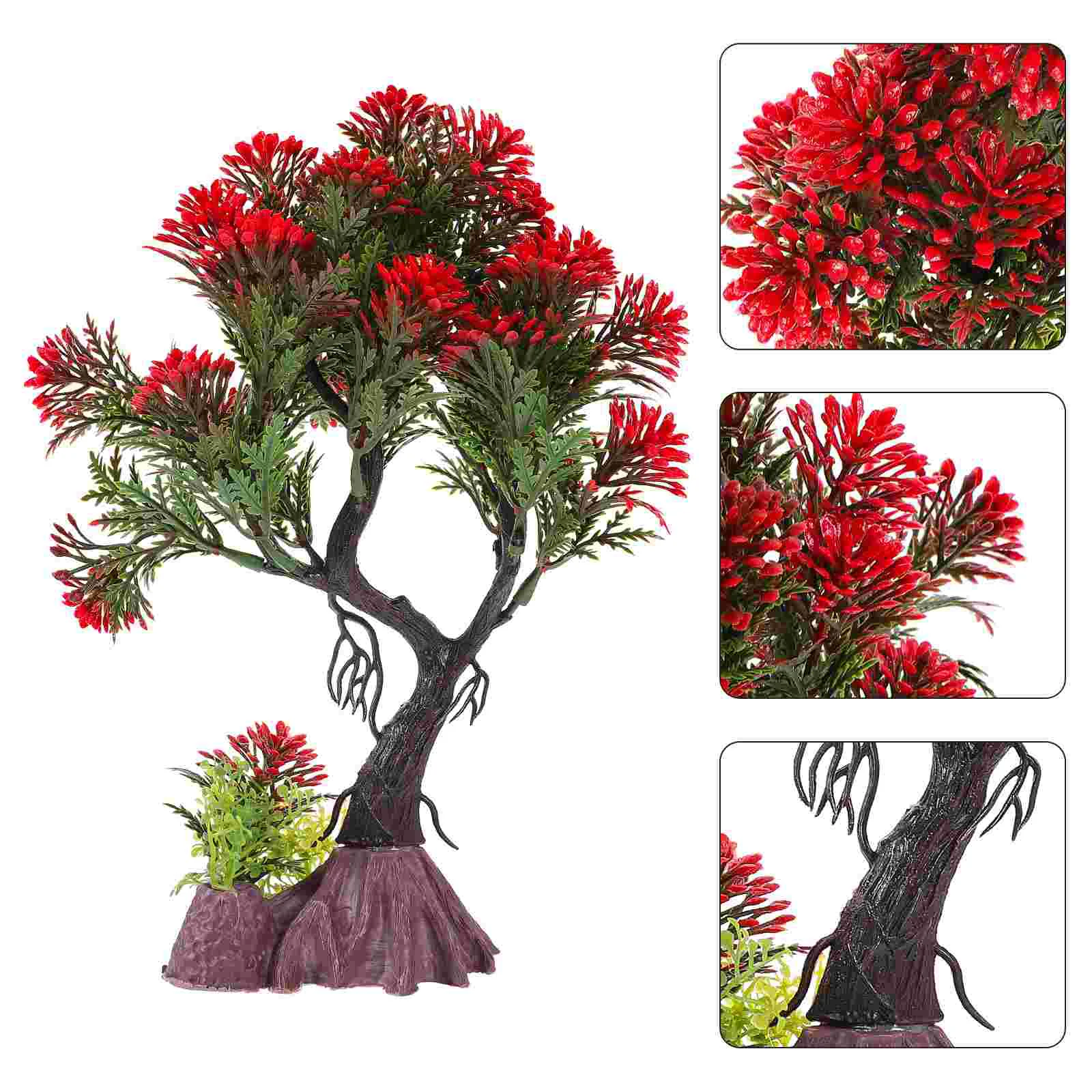 

Artificial Plants Aquarium Landscaping Faux Tree Fish Tank Accessories Porch Plastic Decoration