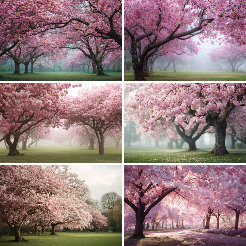 

Spring Green Forest Backdrop Grassland Garden Cherry Blossom Floral Grass Field Photograph Background Photography Background