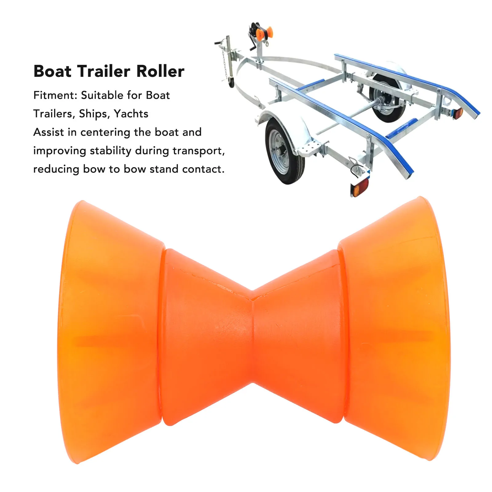 Boat Trailer Roller PU 1/2in Shaft 6.9in Length Shock Absorption Cushioning Bow Roller Stop for Yacht Marine Boat Trailer Roller