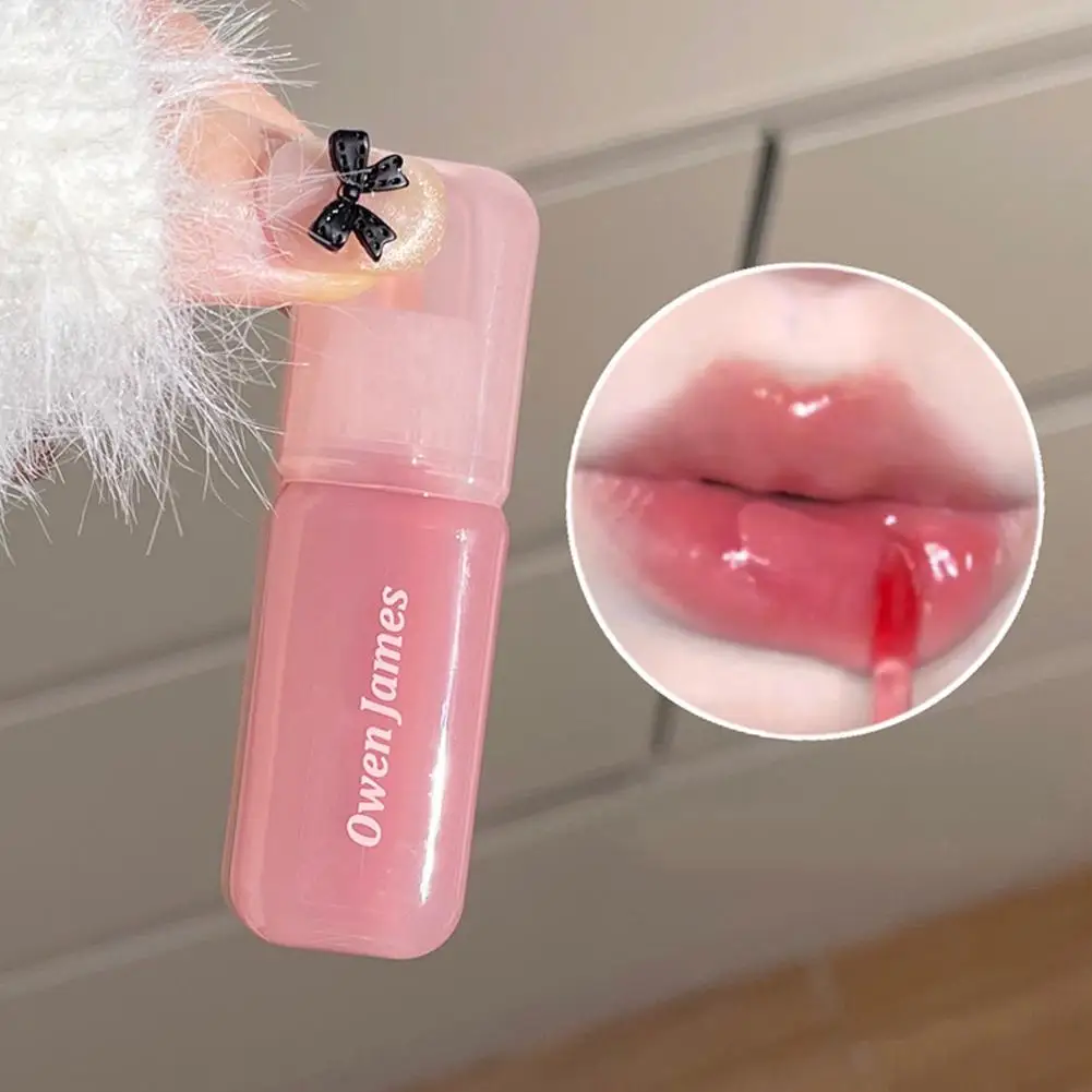 Pink Bear Water Essence Solid Lipgloss Moisturizing Mirror Lip Glaze Mirror Lip Gloss Lip Color for Women Beauty Cosmetics G0W7