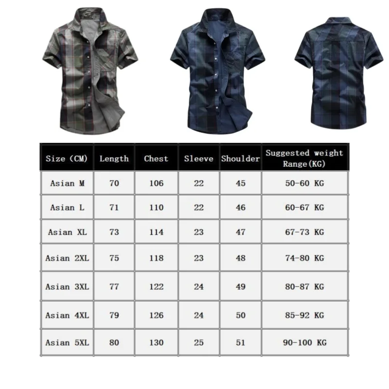 Plus Size XXXXXL Men Summer Short-sleeved Shirts Male Outdoor Casual Plaid Tooling Shirts High Quality Cotton Loose Shirts Tops