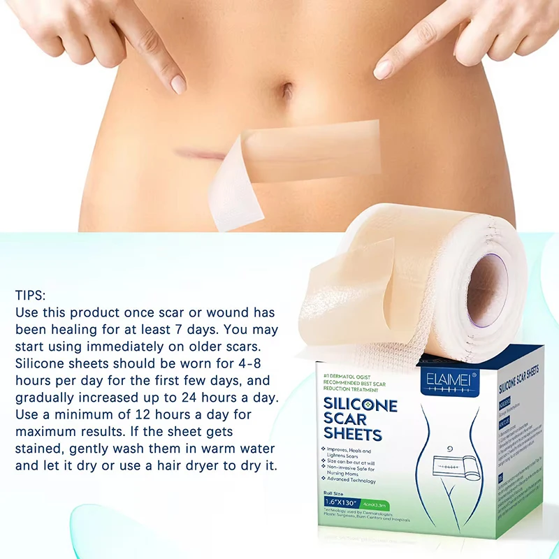 

Silicone Scar Tape For Surgical Scars Medical Grade Silicone Scar Sheet Painless Effective Scar Repair Tape