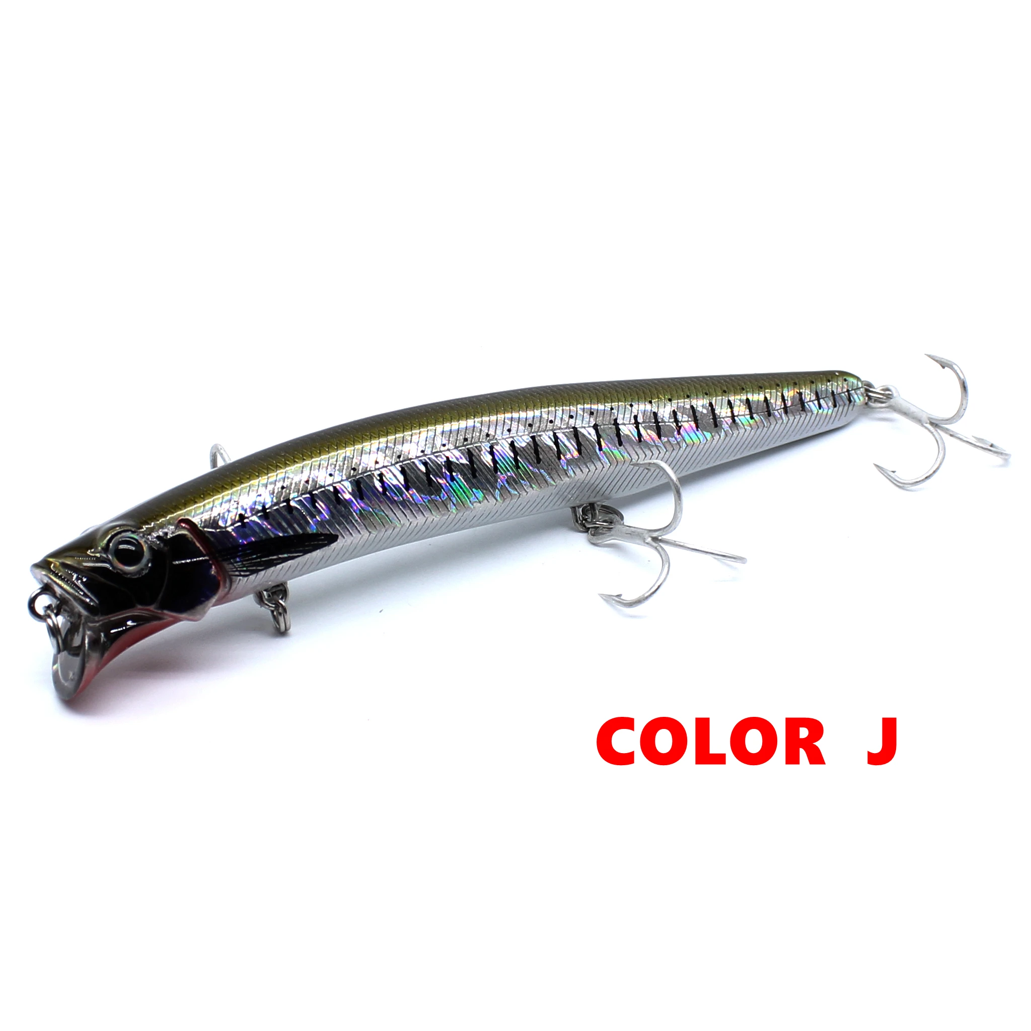 AOCLU Jerkbait Schwimmende Wobbler 13 cm 21 g Harter Köder Minnow Popper Angelköder mit Magnet zum Weitwurfen Seebarsch 4 # Haken – Detail 14