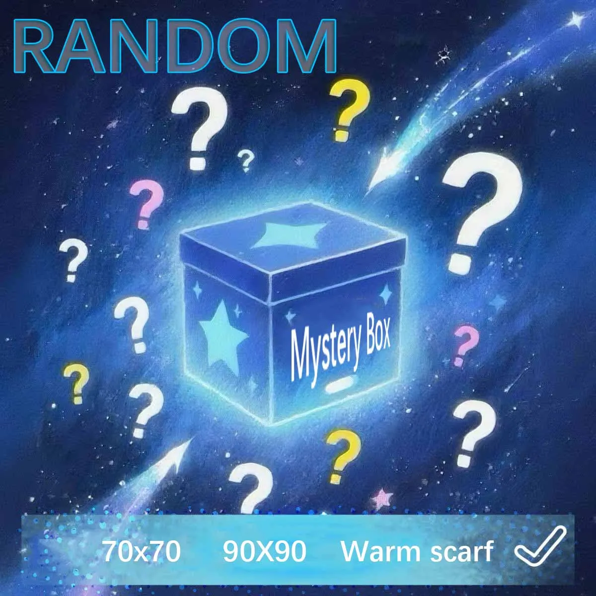 الأوشحة الإناث مفاجأة صندوق الغموض 70x70 سنتيمتر 90x90 سنتيمتر وشاح دافئ شال عشوائي Bufandas التفاف صندوق أعمى الحجاب للمرأة #4