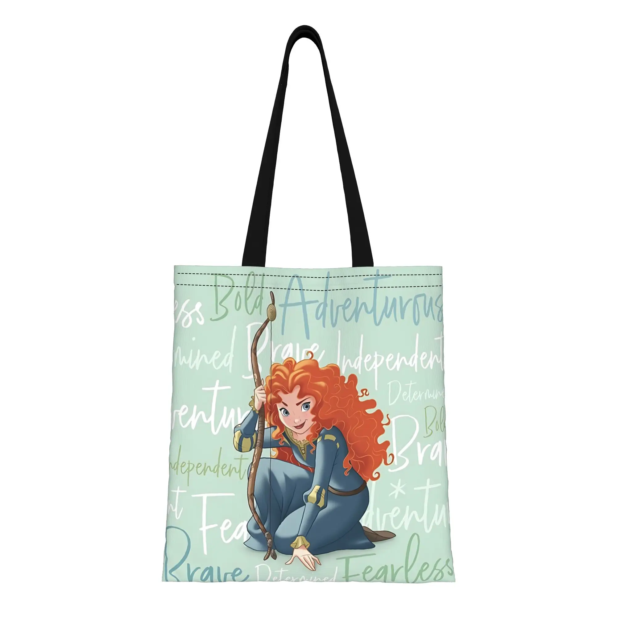 1 unidad, bolso de lona con dibujos animados de Disney para la vuelta al colegio, bolso de lona Brave Merida, bolso de hombro para mujer