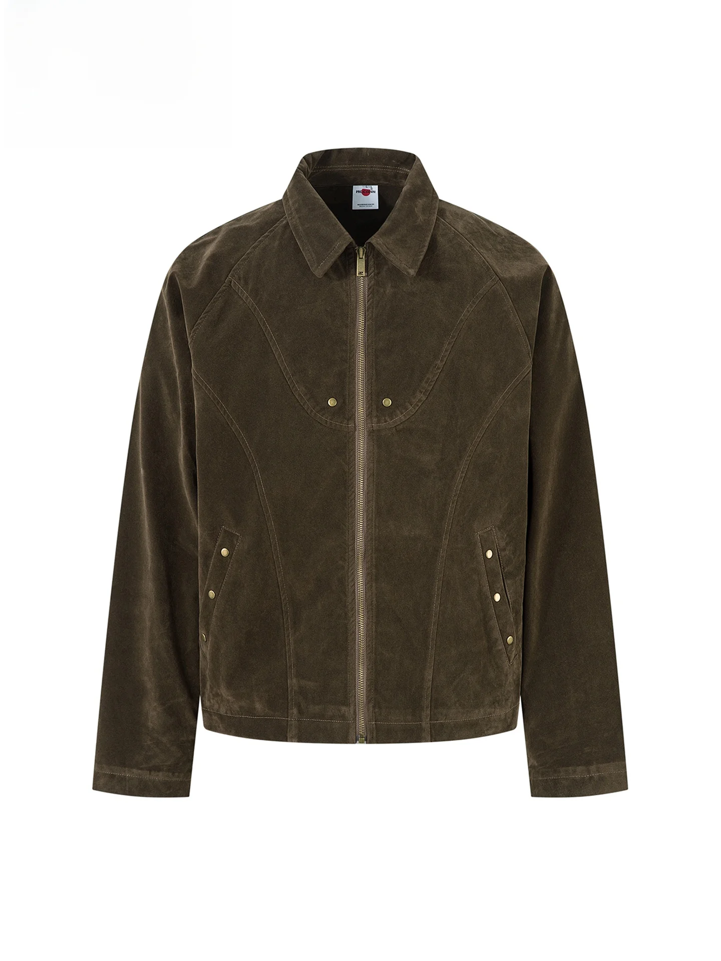 

Куртка MADN RAIN в американском ретро-стиле из замши, свободного кроя, с винтажным воротником и заклепками, для весны, осени и зимы, молодежная культурная одежда