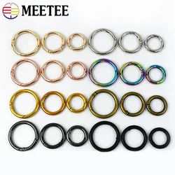 20Pcs 10-50mm Metal O Ring Spring Buckles Keychain Bag Strap Openable Round Snap Hook Dog Collar Pendant Clasp Carabiner Clip