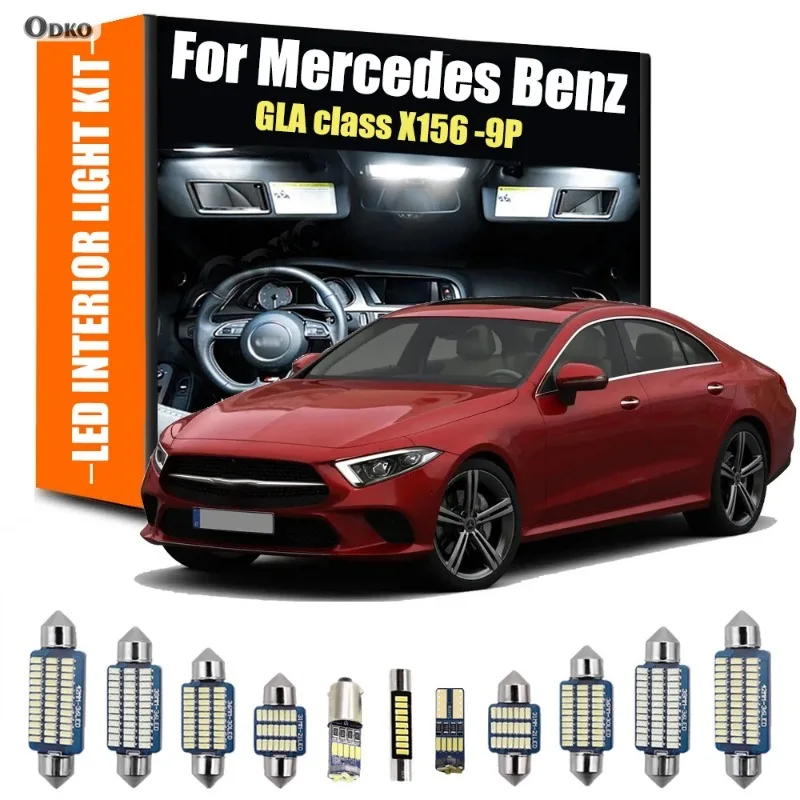 

Для Mercedes Benz GLA class X156 9 шт. светодиодный комплект внутреннего освещения для автомобилей, запчастей и аксессуаров, сигнальная лампа, автомобильные фары
