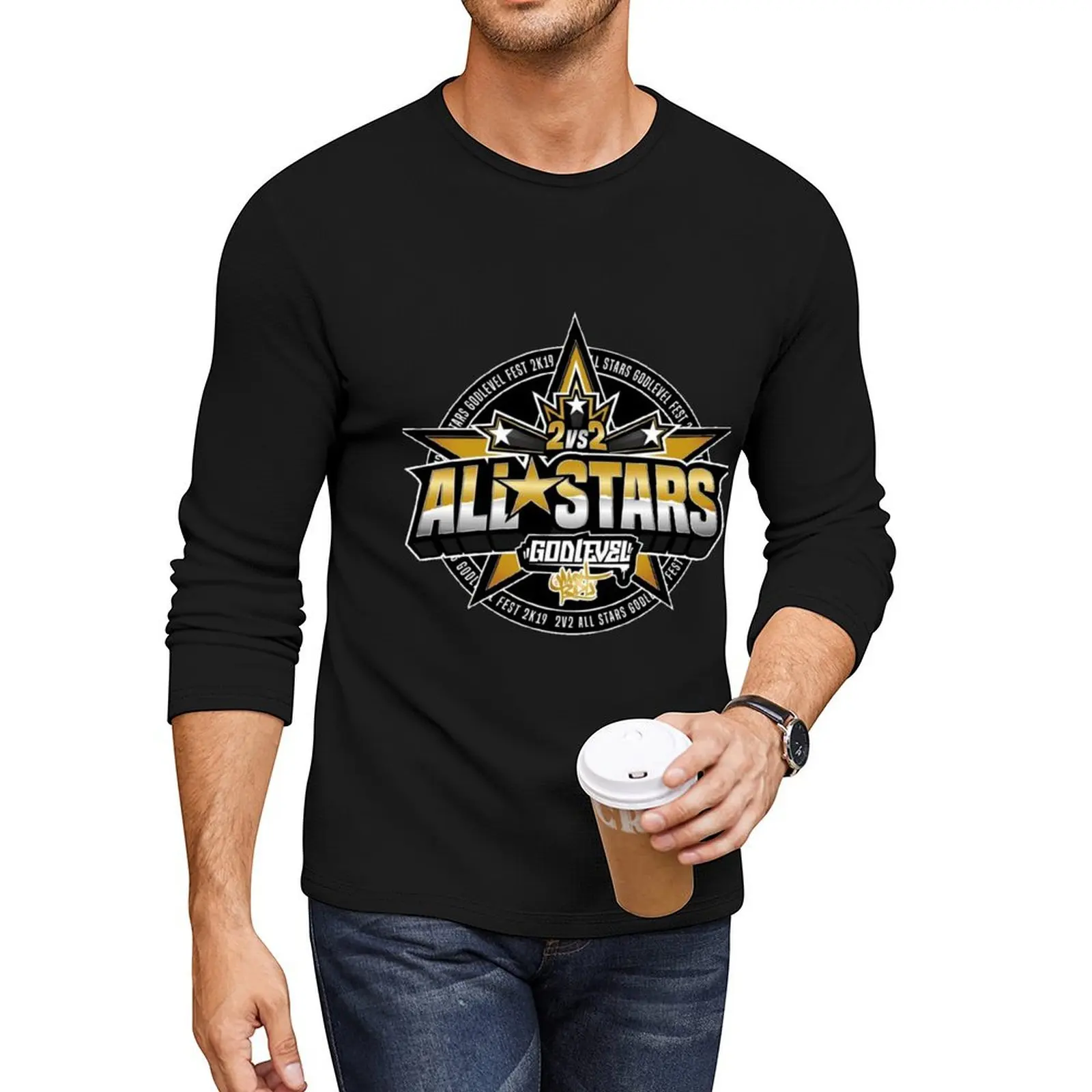 GOD LEVEL ALL STARS 2vs2 Long T-Shirt Blouse funny t shirt plus size t shirts vintage clothes big and tall t shirts for men