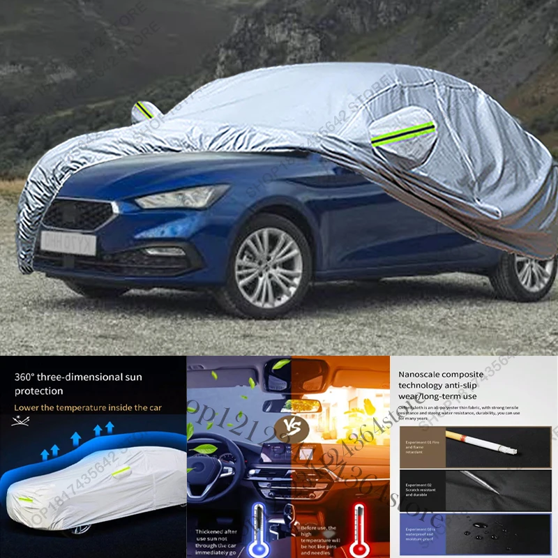 Full Car Cover Compatible with Seat Leon 2020-2025 All-Weather Sun Rain UV Dust Proof Rain Outdoor Indoor Protect