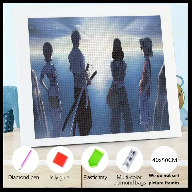 

1PC 5D Full Drill Diamond Painting Kit, DIY Anime One Piece Straw Hat Pirates Back View Art, Crystal Rhinestone Embroidery Craft