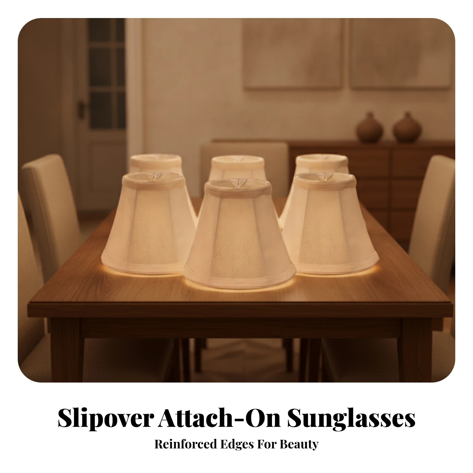 6 Pieces Snap-on Lamp Shade Convenient Tapered Conical Lampshade Lampshade with Snap-on Adapter Lightweight Premium