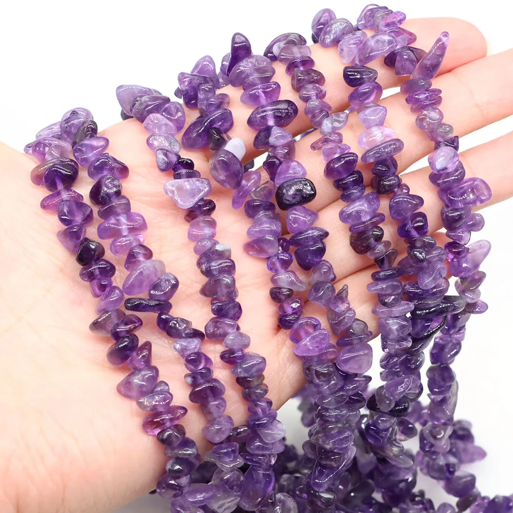 Unregelmäßige Amethyst-Quarzkristall-Naturstein-Chips und Kiesperlen für Schmuckherstellung, DIY-Armband- und Halskettenzubehör