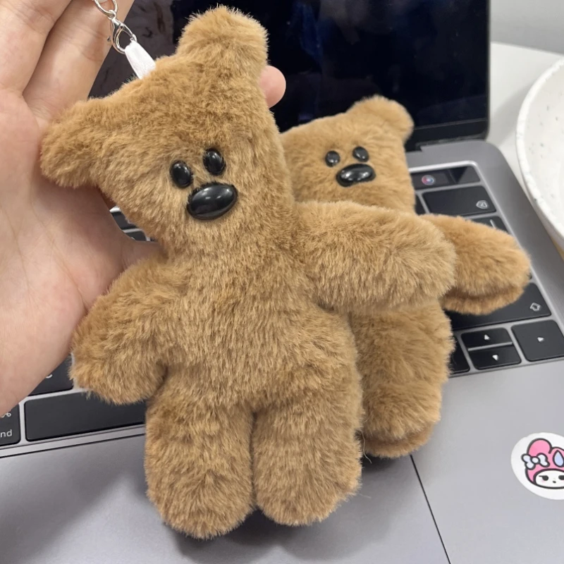 Teddy Bear for Mr.Bean Squeak Keychain Pendant Cartoon Cute Plush Doll Toy Kawaii Key Ring Bag Accessories Gift Kids Toys