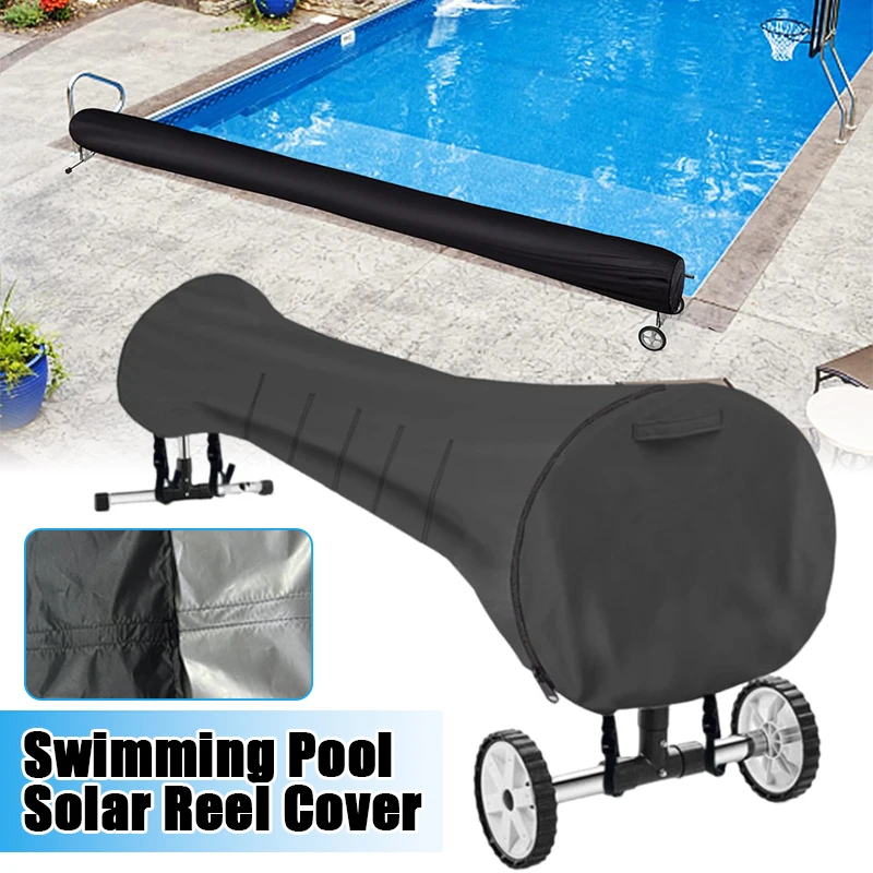 210D Swimming Pool Solar Reel Cover 16ft 18ft 20ft All-inclusive Protective Waterproof Heavy Duty Pool Cover Pool Accessories
