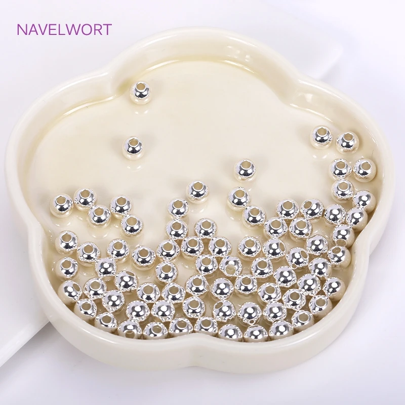 2/2,5/3/4/5/6 mm 18 Karat vergoldete lose Perlen aus Messing, runde Distanzperlen für Armbandherstellung, Zubehör für Schmuck – Detail 22