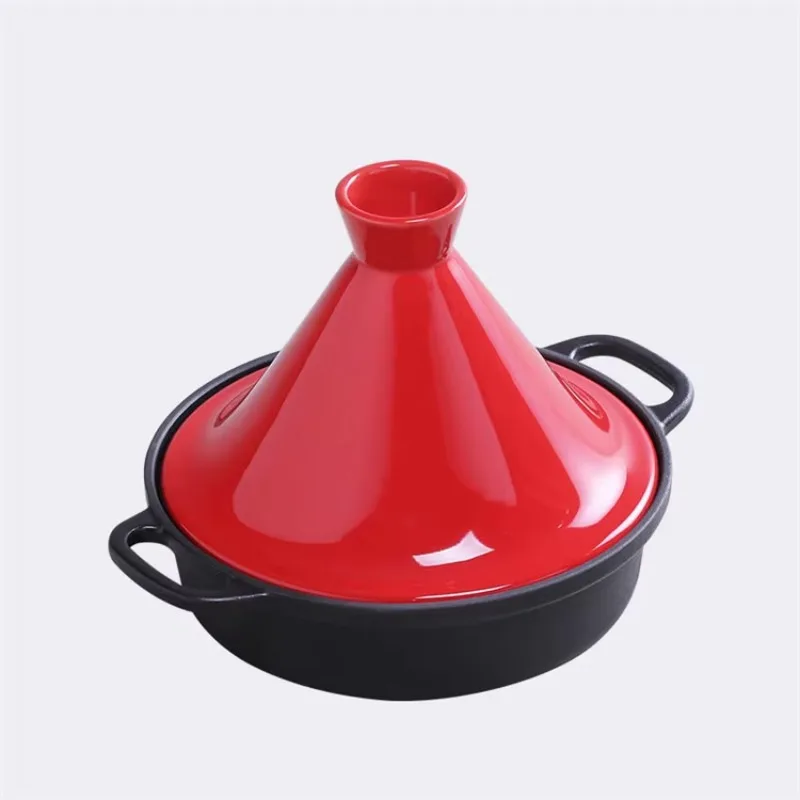 Cast Iron Enamel Pot Moroccan Tajine Saucepan Saup Rice Cookware 26cm Suitable for Induction Cooker Electric Stove