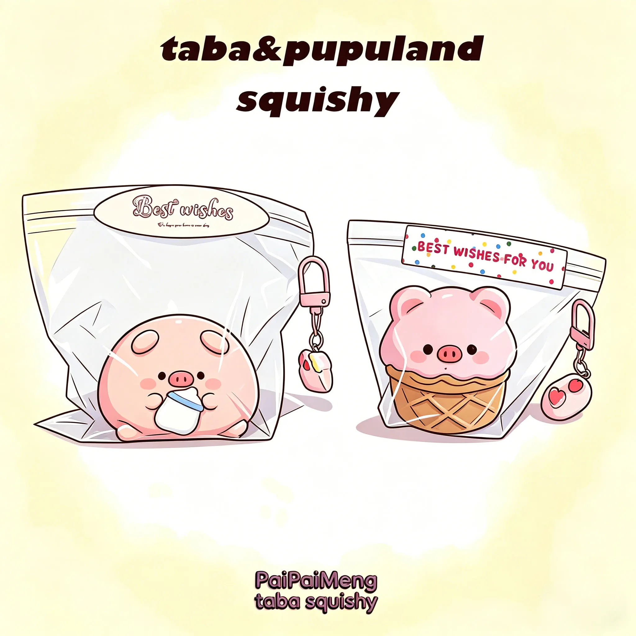 

2 pcs of handmade exclusive cute pig squishy toys limited-time offer food-grade safe creamy texture relieves stress and relaxes