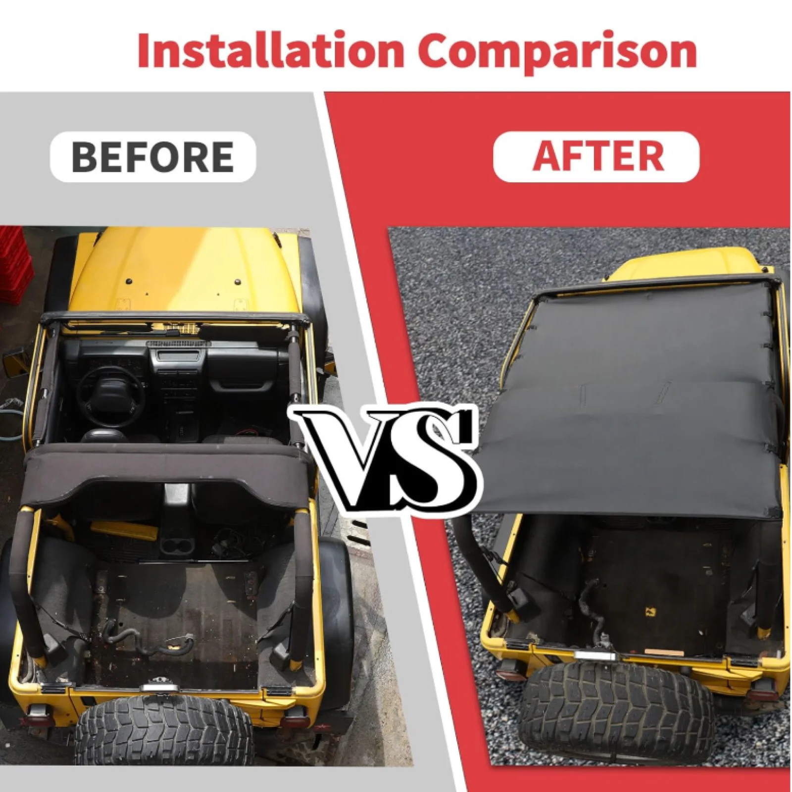 Extended Bikini Top Cover Replace Soft Top for Jeep Wrangler TJ 1997-2006