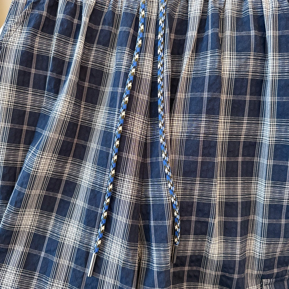 레트로 레이지 슬레 체크 팬츠 여성용 루즈 캐주얼 슬리밍 와이드 레그 팬츠 나이프 바나나 팬츠 코튼 스트레이트 컷 바지