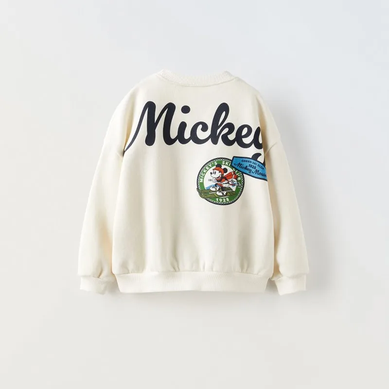 Child Spring Autumn Clothing Long Sleeve Tshirt Casual Round Neck Tops New Kids New Style Mickey Mouse Sweatshirt Outer Wear