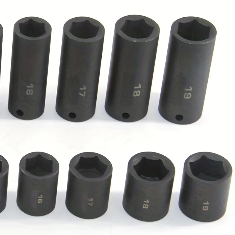 26 Pcs Impact Socket Set 3/8 Inch CRV Steel Deep and Standard Socket 6-Point Rugged Construction Metric 9mm To 30mm