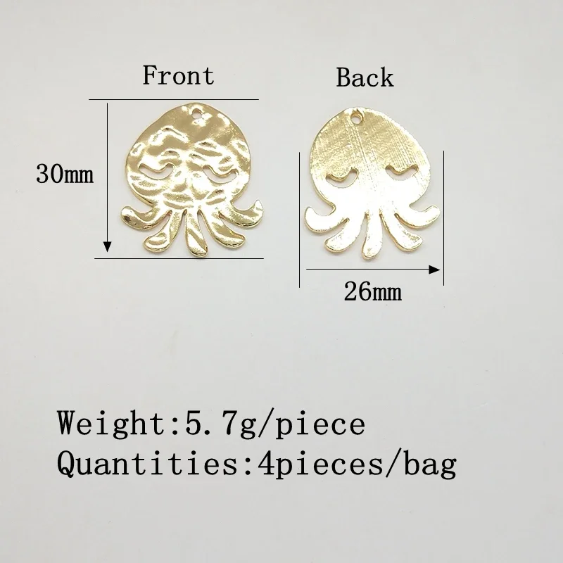 جديد 30*26 مللي متر 4 قطعة/حقيبة عالية الجودة سبائك الزنك الأخطبوط سحر قلادة ل القرط قلادة مجوهرات اكسسوارات #6