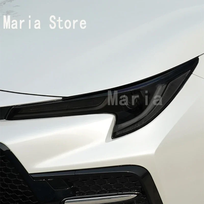 For Corolla Cross 2019 2023-Present Car Headlight Protective Film Headlamp Restoration Transparent Black TPU Sticker