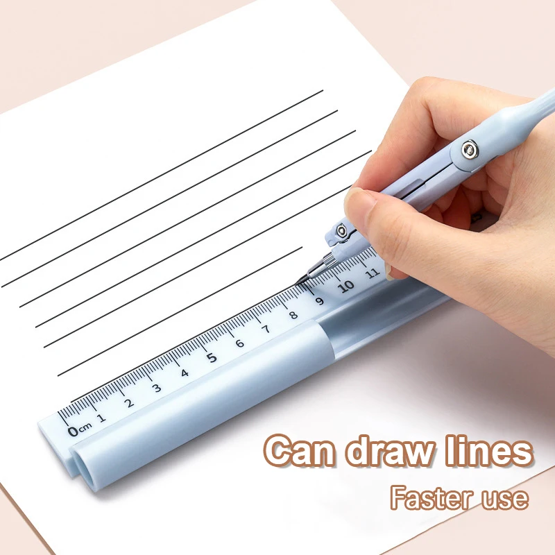 3 In 1 Compass Geometry Set With Ruler Pencil Multifunctional School Drawing Compass Math Geometry Tool Stationery