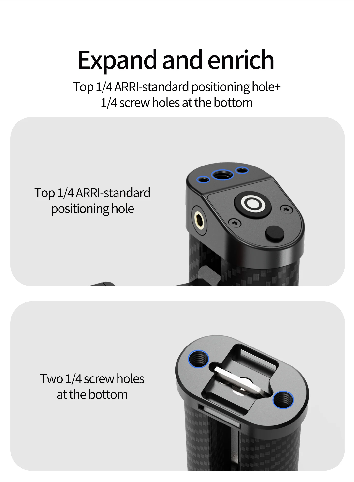 Low Angle Shooting Kameragriff 1/4" ARRI NATO Rail Clamp Auslöser für Canon EOS R5 Nikon Z6II Sony DSLR spiegelloser Käfig – Detail 35