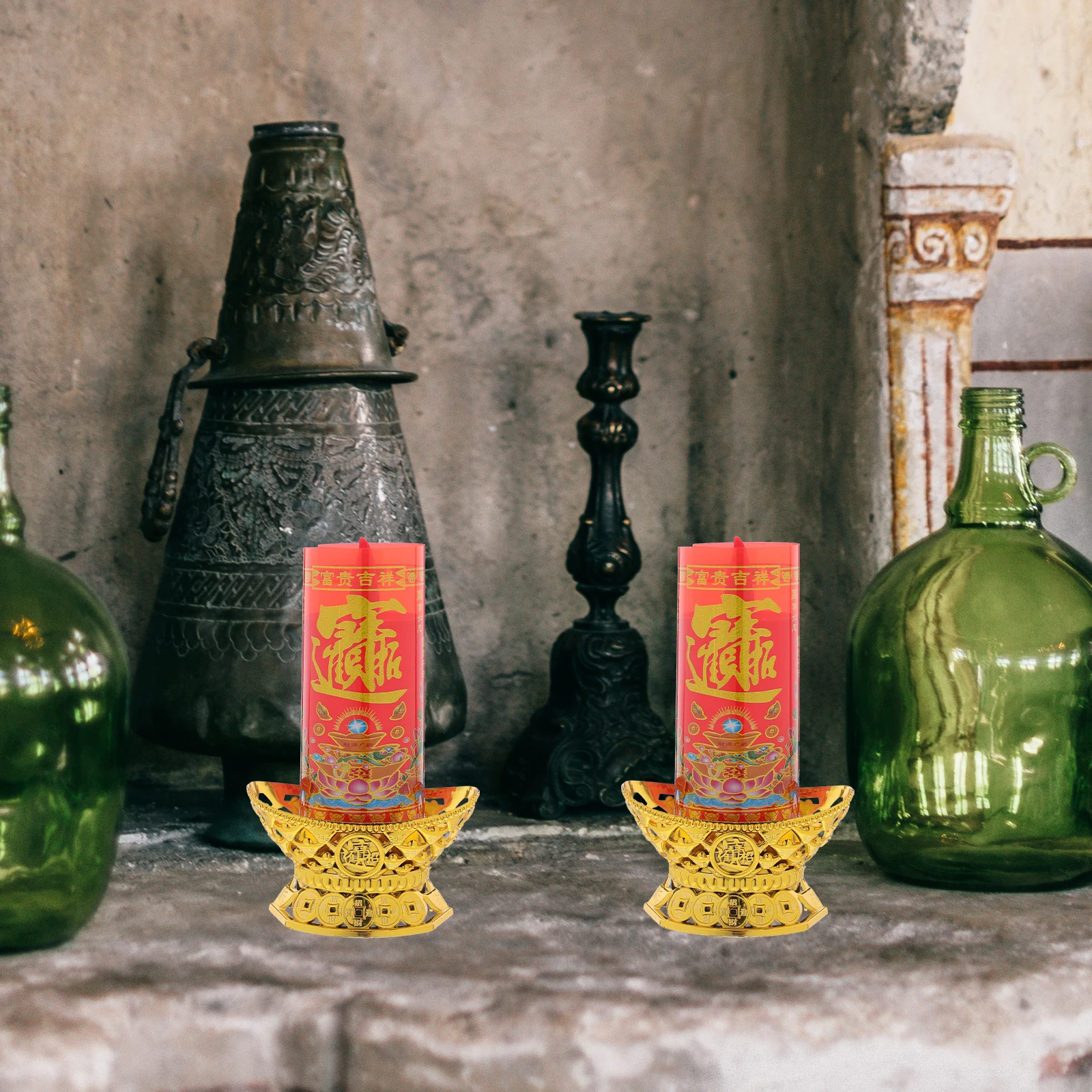 

2pcs Led Lamp Flameless Electric Decoration Simulated Fire Votive Light For Holiday Party Gift