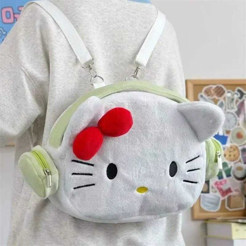 MBTI Hello Kitty-Mochila De felpa para mujer, bolsa de gran capacidad, ligera, Kawaii, suave, para estudiantes, Lolita Jk