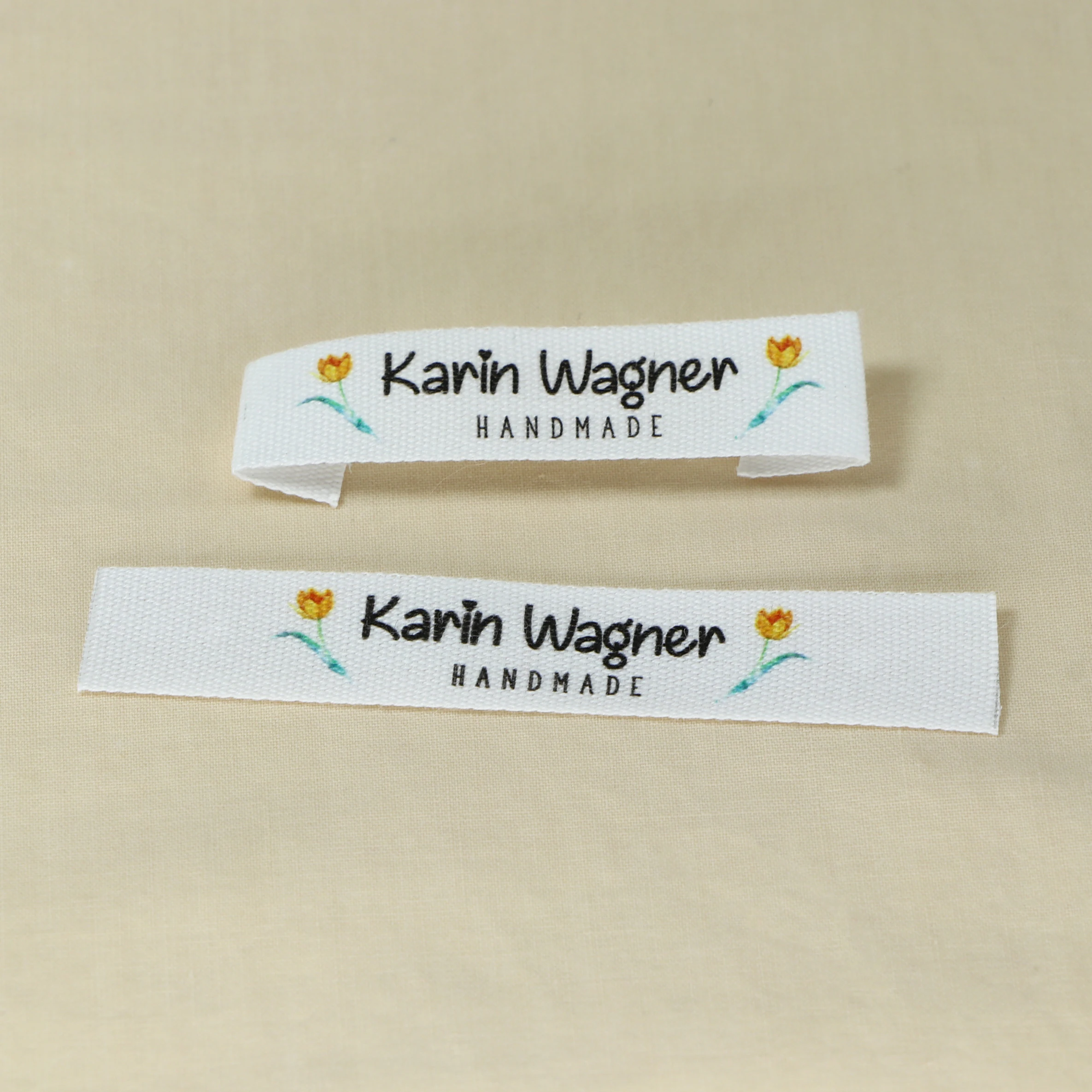 Custom Clothing Labels - Personalized Brand , Organic Cotton Ribbon Labels , Logo or Text,  Sewing Labels (FR268)