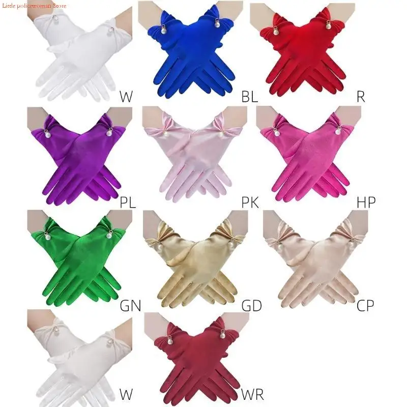 

F92d Night Event Gloves сценики сцены Satins Gloves Lady короткая длина ручная перчатка
