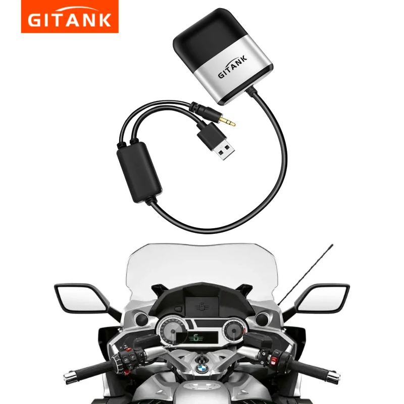 GITANK-300M Bluetooth Adapter for BMW Motorcycle K1600 K1600GTL R1200RT R1250RT W/ OEM USB/AUX Jack