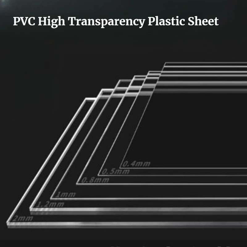 10pcs Thickness 0.2/0.3/0.4/0.5/0.6/0.8mm High Transparent PVC Plate Clear Hard Plastic Sheet 210X297mm