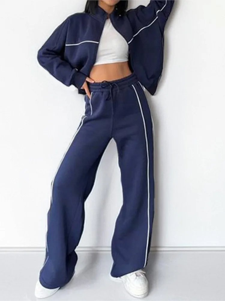 

Women's 2025 Spring Suit Temperament Casual Loose Fashion Cardigan Lace-up Sweatshirt Suit For Women Casual Trendy Solid Color