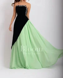 Saudi Arabia Prom Dresses Elegant Sleeveless Strapless Evening Dresses Floor Length Beadings Robes The Soirée Party Dresses